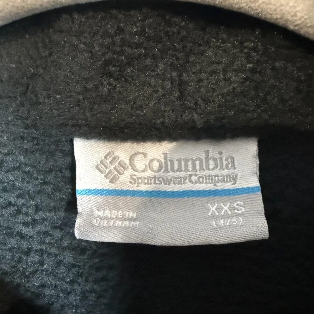 Columbia Jacket Kids 4/5 Black Fleece Full Zip Stand Collar Zip Pockets Warm